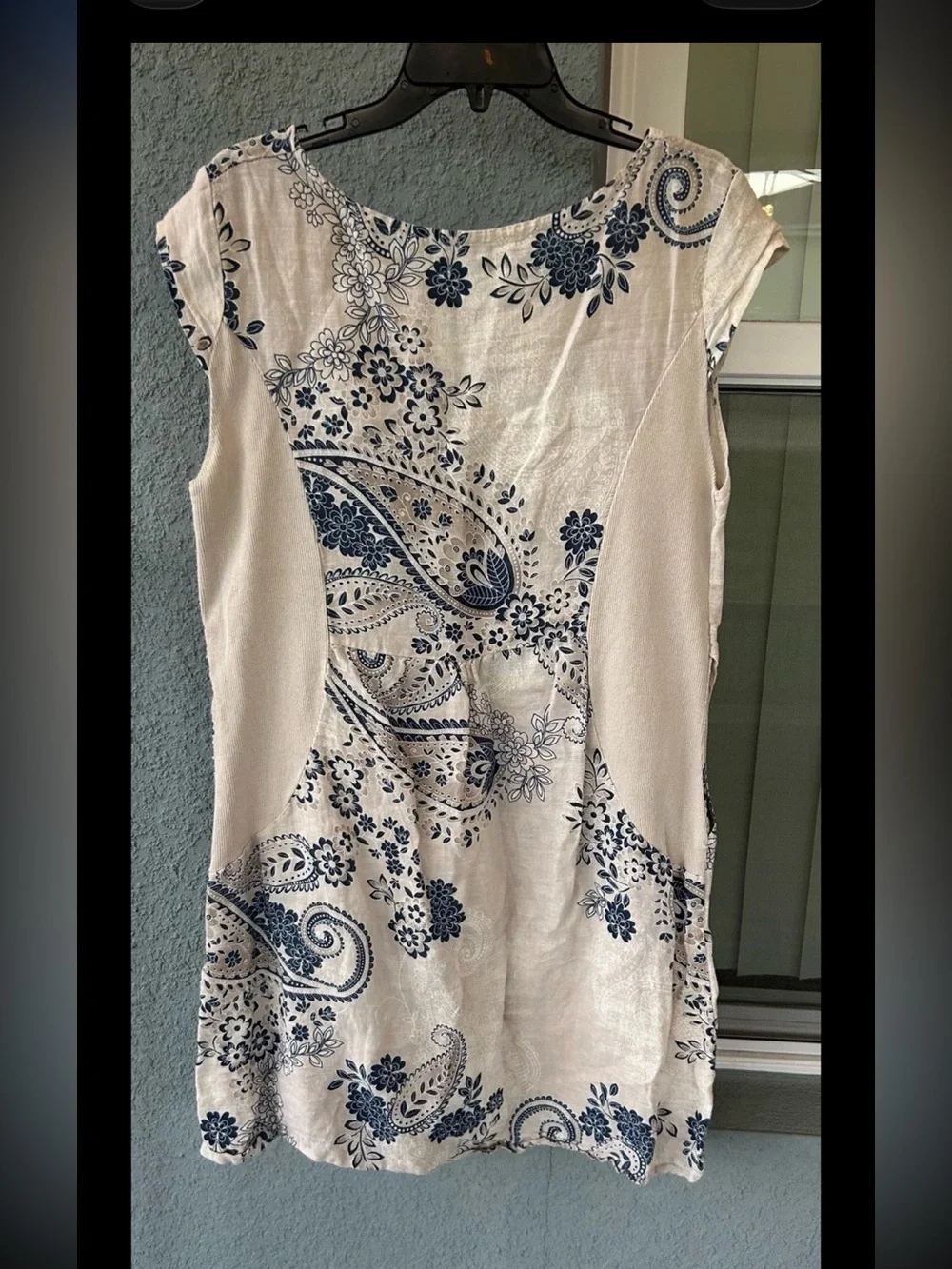 Women’s Linen Floral Paisley Pullover Lightweight Pockets Dress Size *Read*